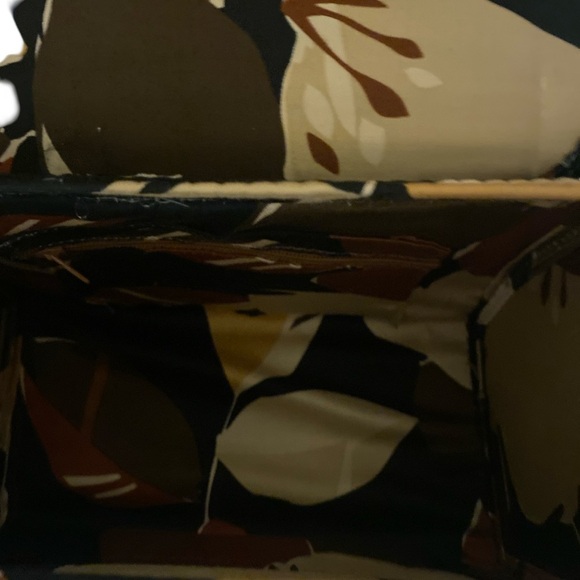 Rattan Bag - 6x8 x4 brown rattan , floral fabric accent, drop -2 NWOT - Picture 3 of 6